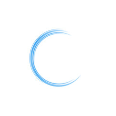 Abstract Circular Brush Ring with Blue Swirl Effect and Transparent Background for Elegant Frame Use