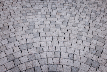 Texture of paving stones as background, top view
