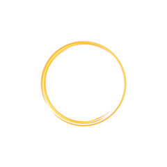 Abstract Circular Brush Ring with Gold Swirl Effect and Transparent Background for Elegant Frame Use