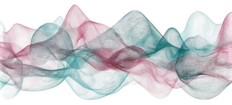 Abstract Teal Pink Wave Background Design