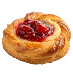 Delicious Strawberry Danish Pastry: Close-Up View of a Flaky, Sweet Treat