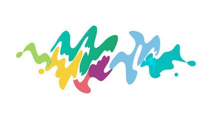 Abstract wavy colorful shapes flowing across a black background representing movement and vibrant energy