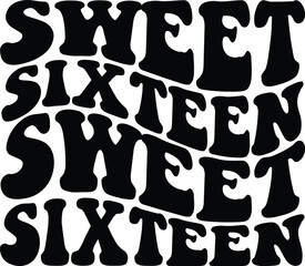 Sweet Sixteen Retro SVG