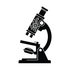 Black microscope with circuit board science technology