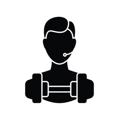 Person with headset and weights fitness exercise