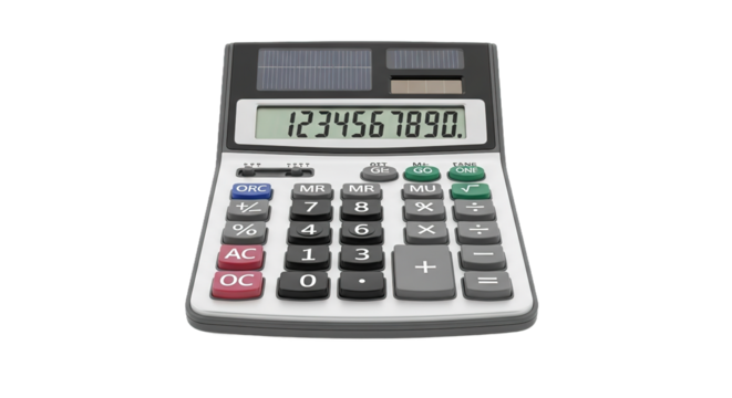 Desk Calculator Solar Powered Math Finance Numbers