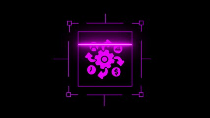 Business Process Optimization Workflow Automation Strategy Management Finance Growth Cycle People Productivity Time Efficiency Digital Transformation Concept Neon Glow - Powered by Adobe