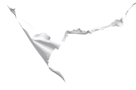 Abstract White Fabric Drape on Black Background