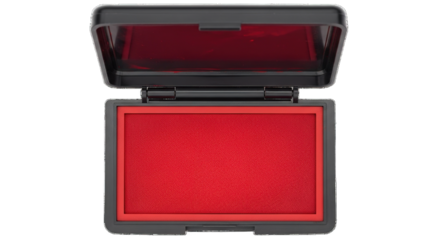 Red Ink Stamp Pad in Black Case Top View