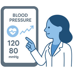 Futuristic healthcare interface with digital blood pressure monitoring display