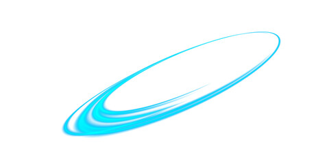 A Beautiful Blue Circular Light Trail Set Against a Transparent Background for Artistic and Creative Designs.