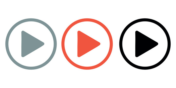 Set of video and audio play button collection. Play button symbol vector illustration.