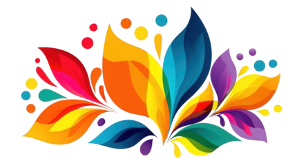 Vibrant Rainbow Leaves Abstract Floral Design