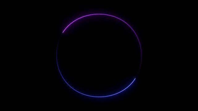 Pink and Blue Neon light Moving in a circular direction