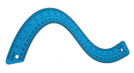 Flexible Curve Ruler Measurement Tool Blue Plastic