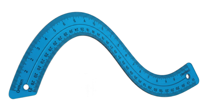 Flexible Curve Ruler Measurement Tool Blue Plastic
