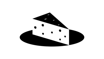 piece of cheese, black isolated silhouette