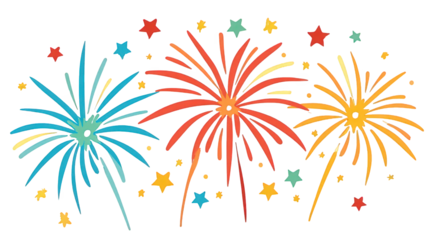 Colorful Fireworks Display Against A Black Background