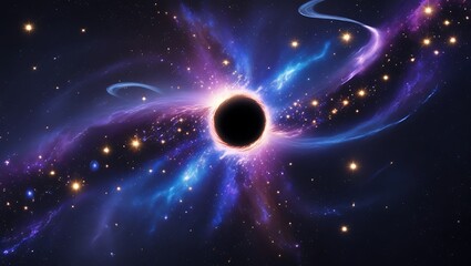 Cosmic Black Hole:  Vibrant Nebula, Stellar Dust, Dramatic Space Scene, Mystical Artwork.
