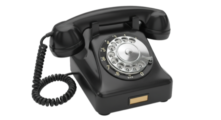 Vintage Black Rotary Telephone Communication Device