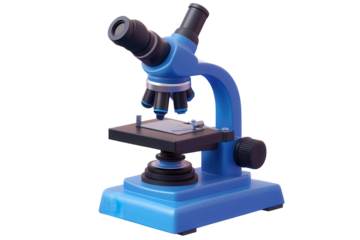 Colorful cartoon-style microscope icon perfect for educational materials, science projects, and digital resources emphasizing laboratory themes and research activities