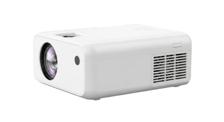 Compact White Mini Projector Home Theater Device