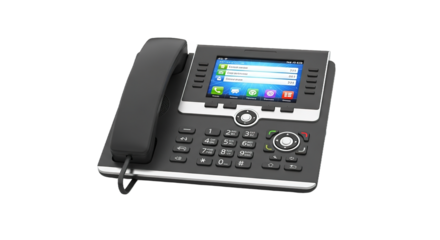 Modern Business IP Phone with Touchscreen Display