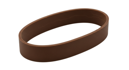 Brown Rubber Band Elastic Oval Shape Accessory