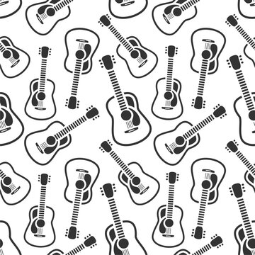 guitar outline design seamless pattern background
