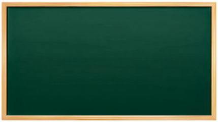 Empty Green Classroom Chalkboard with Light Wood Frame, cut out transparent