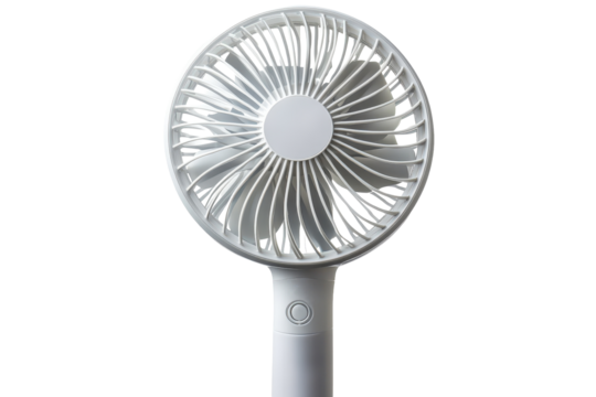 Handheld fan featuring a transparent design ideal for personal cooling during hot weather in indoor or outdoor settings