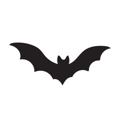 Halloween bat silhouette vector illustration with dark flying design.