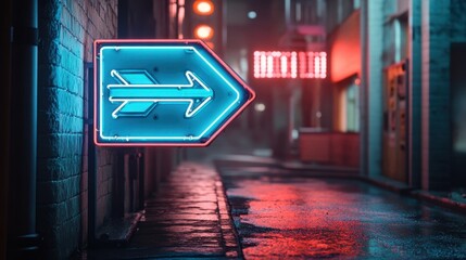 Neon Arrow Night Alleyway.