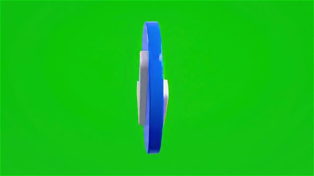 Blue Verified Badge Icon on Green Screen Background, Social Media Authentication Symbol