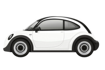 Obraz premium White electric car on transparent background showcasing modern design and sustainable technology features for urban commuting
