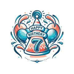 Obraz premium Seventh birthday design