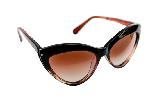 Large cat-eye designer sunglasses in black and brown gradient lenses highlight a chic and stylish accessory ideal for enhancing summer outfits and adding flair to any casual or formal look