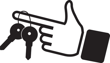 Key on Finger Vector Icon, Real Estate and Security Illustration