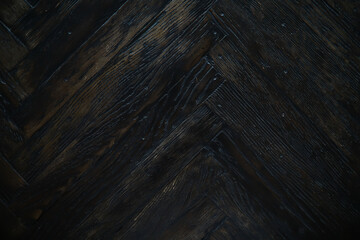 Dark Wooden Herringbone Pattern - Rustic and Elegant Flooring Background