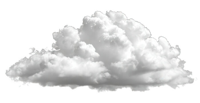 Isolated Fluffy White Cumulus Cloud on Transparent Background