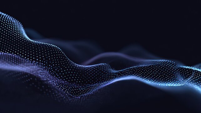 Abstract Glowing Blue Dot Wave Pattern Background - Powered by Adobe