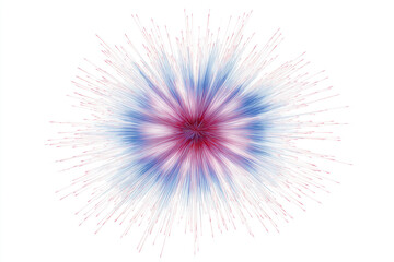 Fototapeta premium 3D realistic fireworks burst decoration, isolated on white background