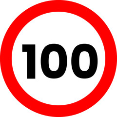 Speed Limit 100 Sign Vector