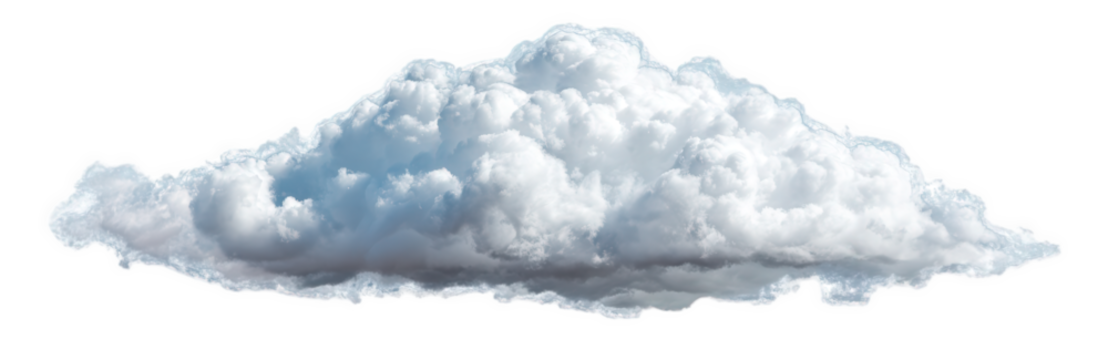 Isolated Fluffy White Cumulus Cloud on Transparent Background