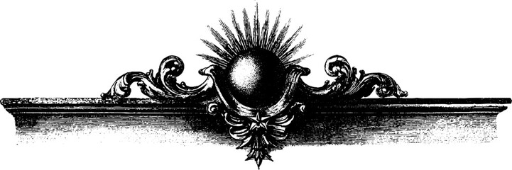 Fototapeta premium Art deco ornament design elements engraving for vintage decor and retro creations