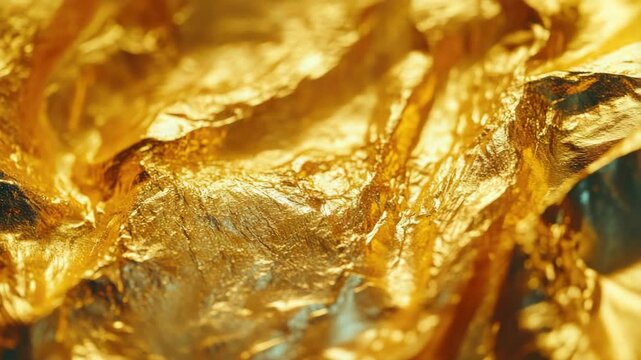 Bright yellow gold shining in a reflective surface.