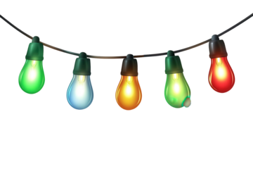 Beautifully glowing Christmas lights in vibrant colors showcasing festive spirit and celebration for the holiday season