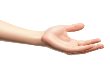 Hand reaching out to demonstrate measurements against Gigapixel standards in a bright and neutral setting