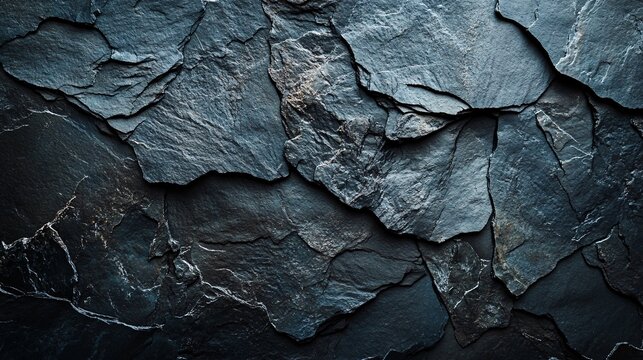 Dark slate stone texture background with natural layers