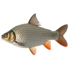 Fototapeta premium Roach fish isolated on transparent background, a common freshwater species for fishing and aquatic ecosystems